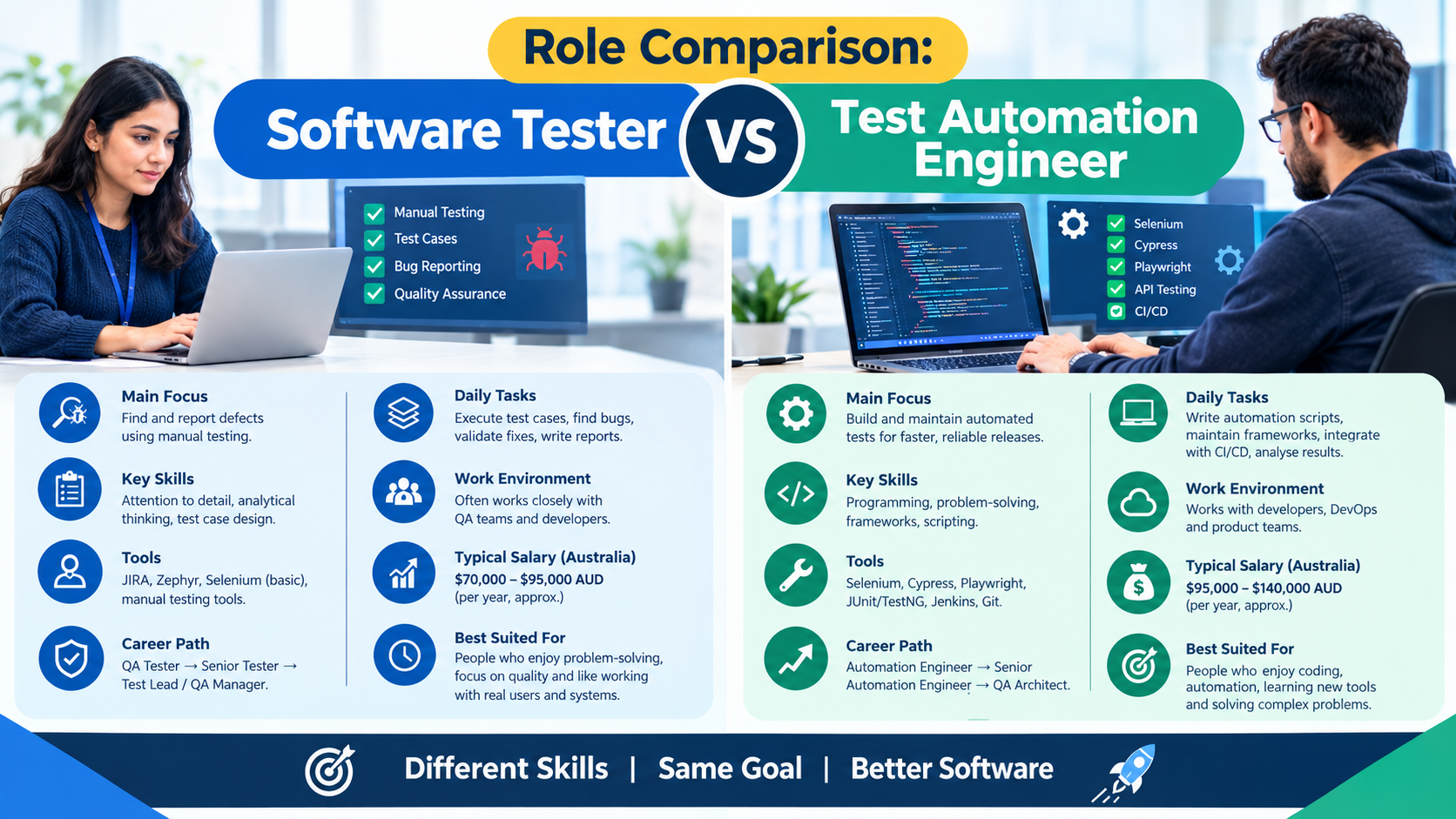 Software Tester vs Test Automation Engineer